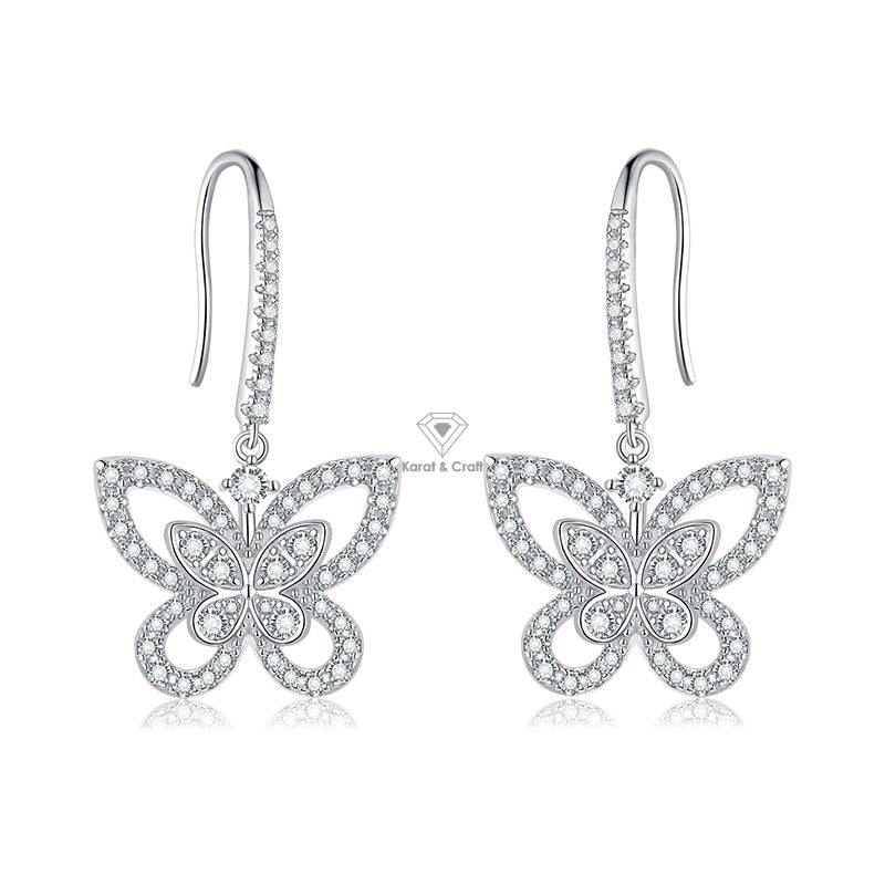 Silver Butterfly Earrings for Kids and Teens - BeadifulBABY